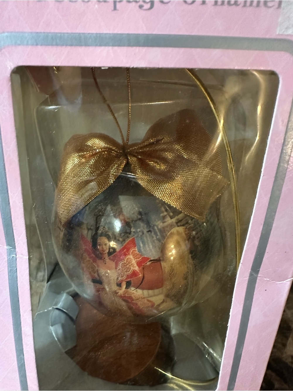 Vintage Barbie 1997 Holiday Barbie 4” Decoupage Ornament With Wood Stand NEW - Picture 4 of 11